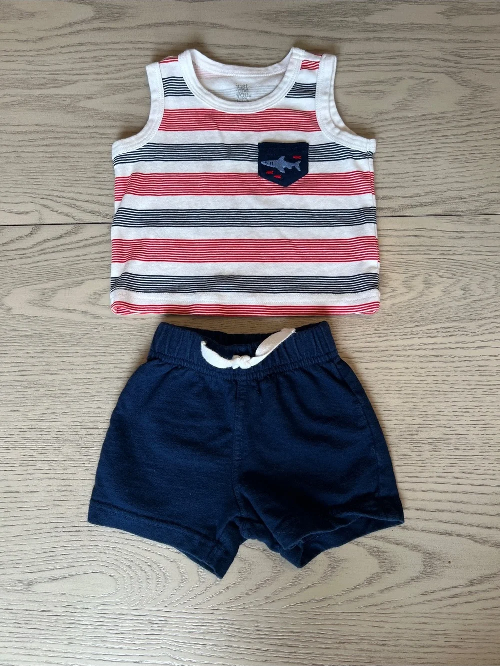 Striped Red & Navy Tank Top - Kids Pocket Tank